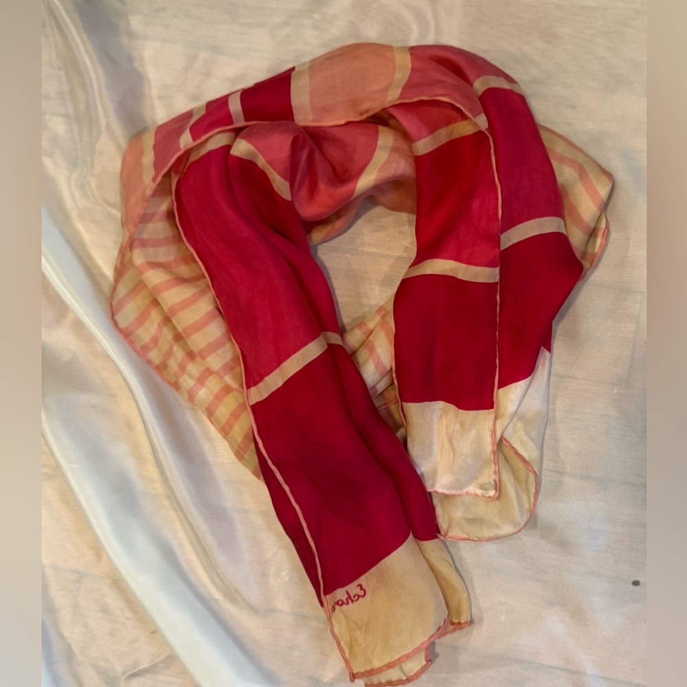 Echo Vintage Pink and Cream Striped Scarf